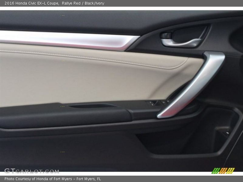Rallye Red / Black/Ivory 2016 Honda Civic EX-L Coupe