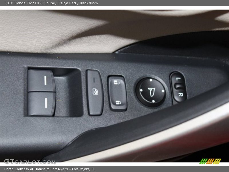 Rallye Red / Black/Ivory 2016 Honda Civic EX-L Coupe