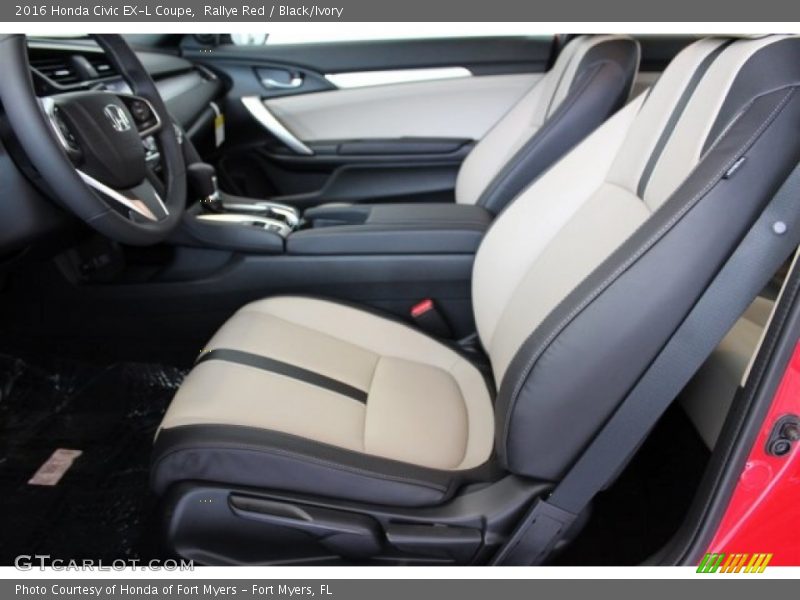 Rallye Red / Black/Ivory 2016 Honda Civic EX-L Coupe