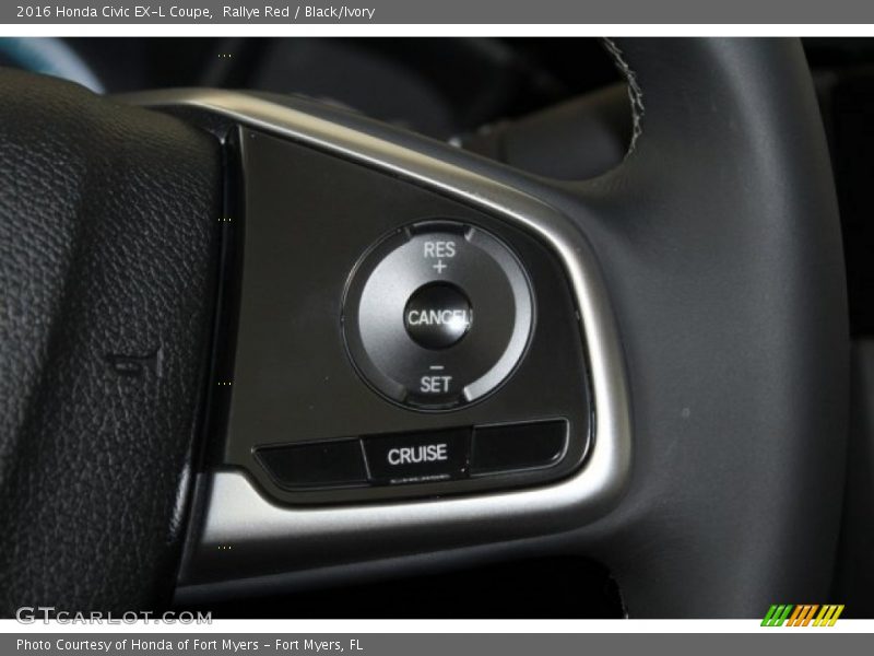 Rallye Red / Black/Ivory 2016 Honda Civic EX-L Coupe