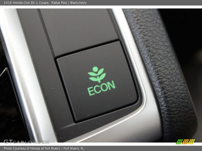 Rallye Red / Black/Ivory 2016 Honda Civic EX-L Coupe