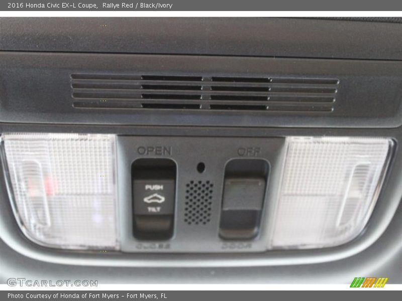 Rallye Red / Black/Ivory 2016 Honda Civic EX-L Coupe