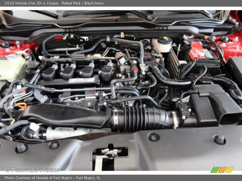 Rallye Red / Black/Ivory 2016 Honda Civic EX-L Coupe