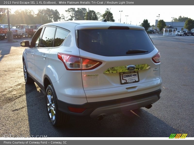 White Platinum Metallic Tri-Coat / Medium Light Stone 2013 Ford Escape SEL 1.6L EcoBoost