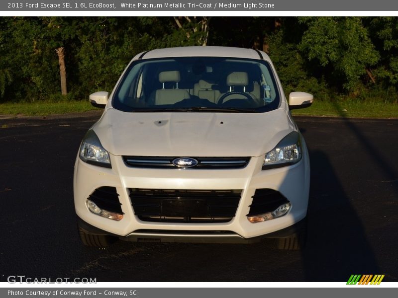 White Platinum Metallic Tri-Coat / Medium Light Stone 2013 Ford Escape SEL 1.6L EcoBoost