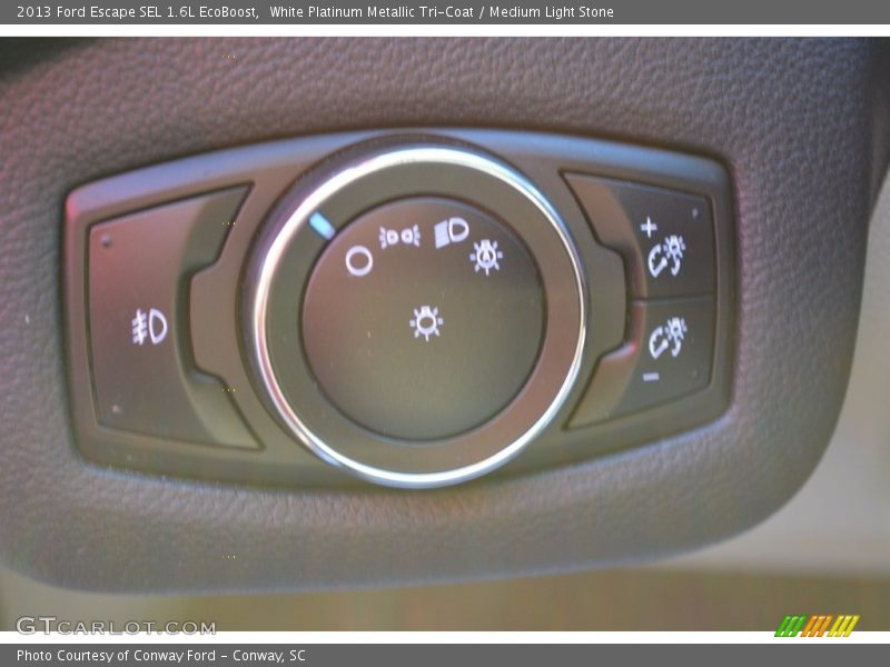 White Platinum Metallic Tri-Coat / Medium Light Stone 2013 Ford Escape SEL 1.6L EcoBoost