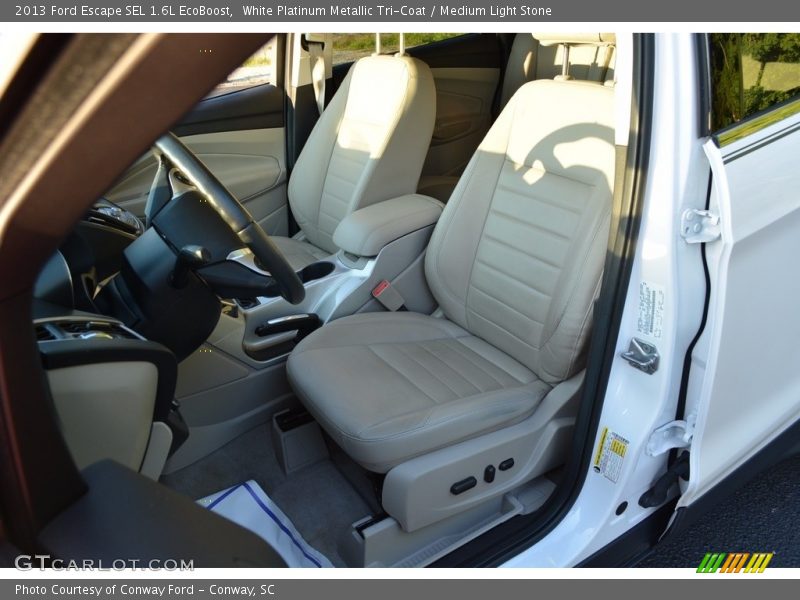 White Platinum Metallic Tri-Coat / Medium Light Stone 2013 Ford Escape SEL 1.6L EcoBoost