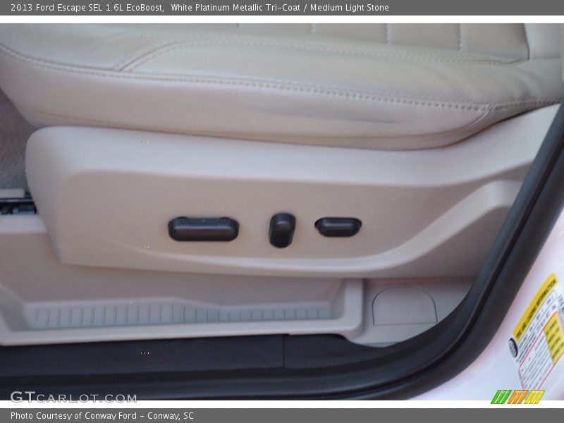 White Platinum Metallic Tri-Coat / Medium Light Stone 2013 Ford Escape SEL 1.6L EcoBoost