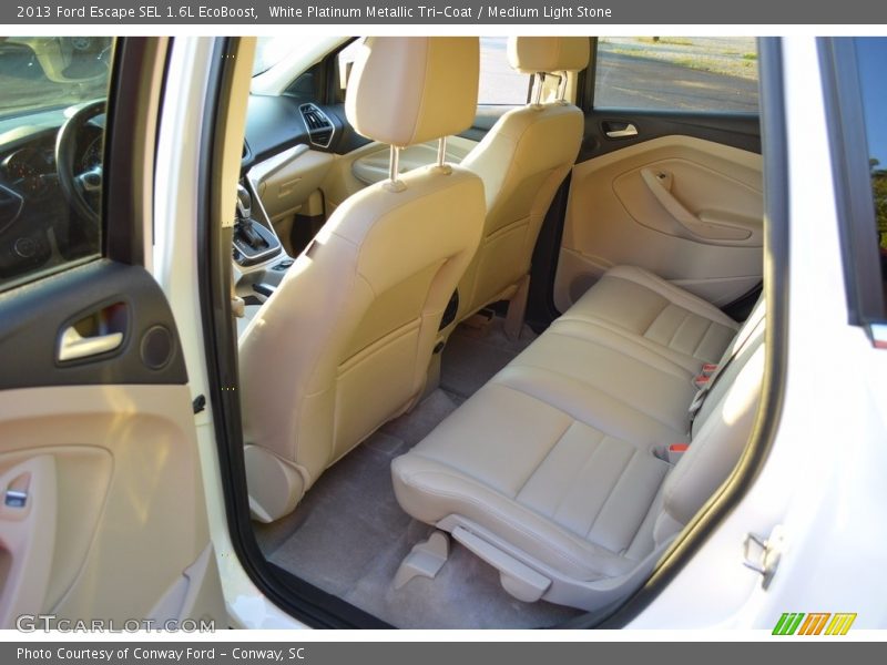 White Platinum Metallic Tri-Coat / Medium Light Stone 2013 Ford Escape SEL 1.6L EcoBoost