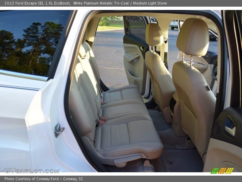 White Platinum Metallic Tri-Coat / Medium Light Stone 2013 Ford Escape SEL 1.6L EcoBoost