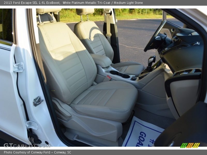 White Platinum Metallic Tri-Coat / Medium Light Stone 2013 Ford Escape SEL 1.6L EcoBoost