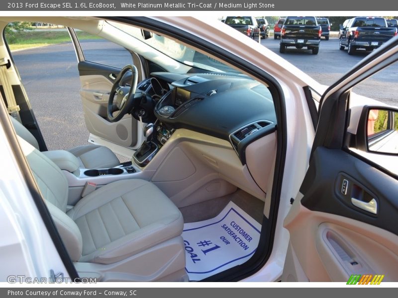 White Platinum Metallic Tri-Coat / Medium Light Stone 2013 Ford Escape SEL 1.6L EcoBoost