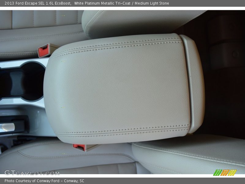White Platinum Metallic Tri-Coat / Medium Light Stone 2013 Ford Escape SEL 1.6L EcoBoost