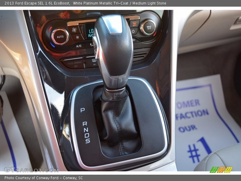 White Platinum Metallic Tri-Coat / Medium Light Stone 2013 Ford Escape SEL 1.6L EcoBoost