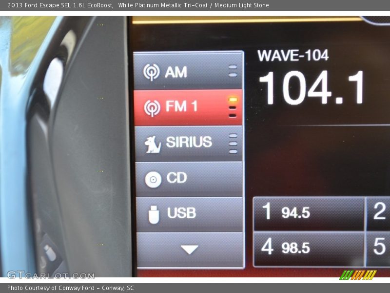 White Platinum Metallic Tri-Coat / Medium Light Stone 2013 Ford Escape SEL 1.6L EcoBoost