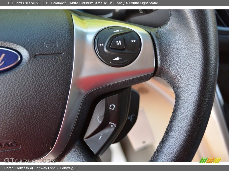 White Platinum Metallic Tri-Coat / Medium Light Stone 2013 Ford Escape SEL 1.6L EcoBoost