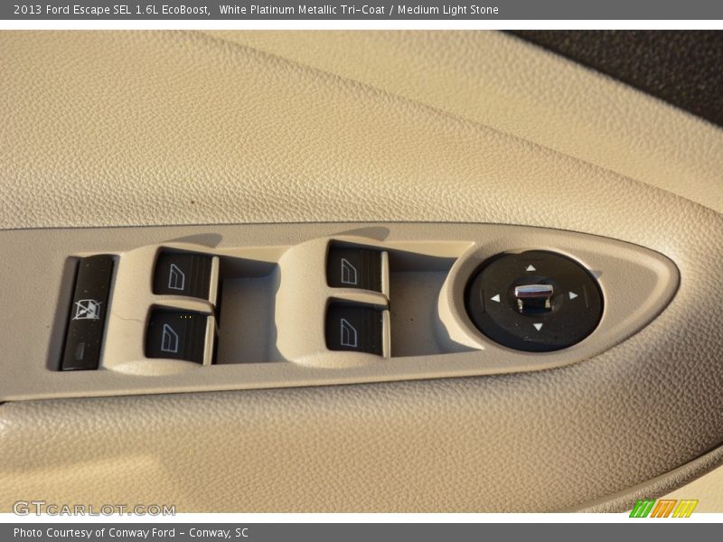 White Platinum Metallic Tri-Coat / Medium Light Stone 2013 Ford Escape SEL 1.6L EcoBoost