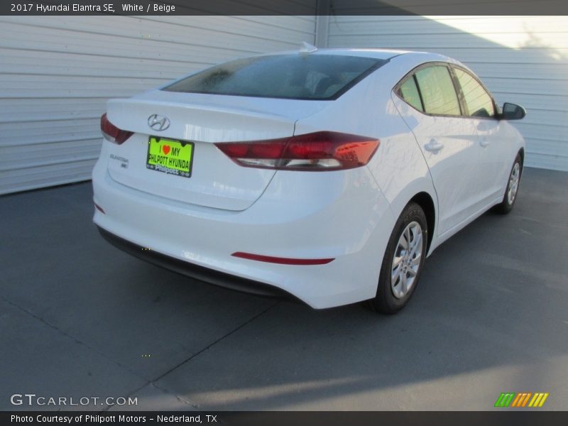 White / Beige 2017 Hyundai Elantra SE