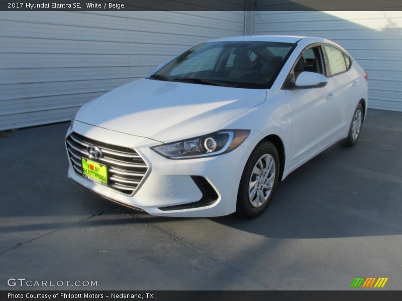 White / Beige 2017 Hyundai Elantra SE