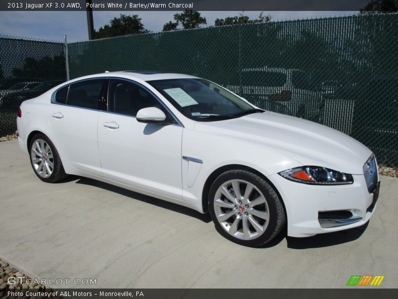 Polaris White / Barley/Warm Charcoal 2013 Jaguar XF 3.0 AWD