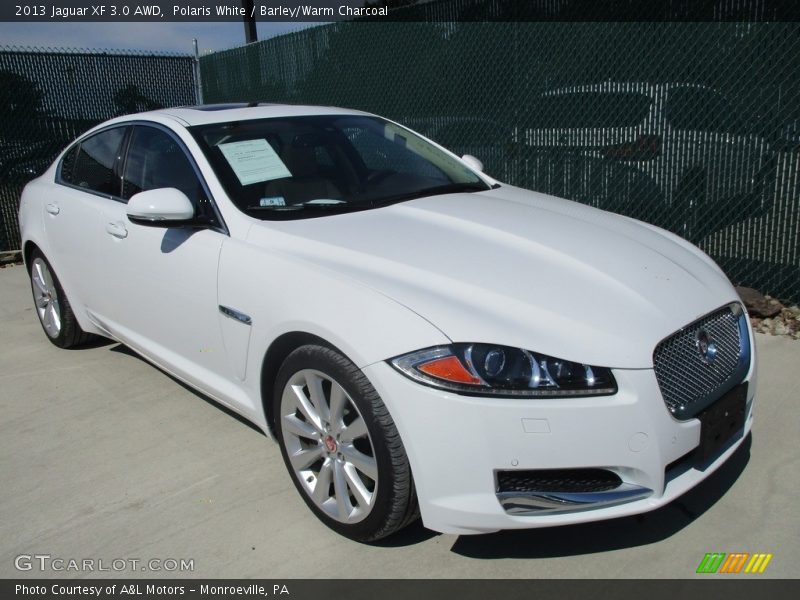 Polaris White / Barley/Warm Charcoal 2013 Jaguar XF 3.0 AWD