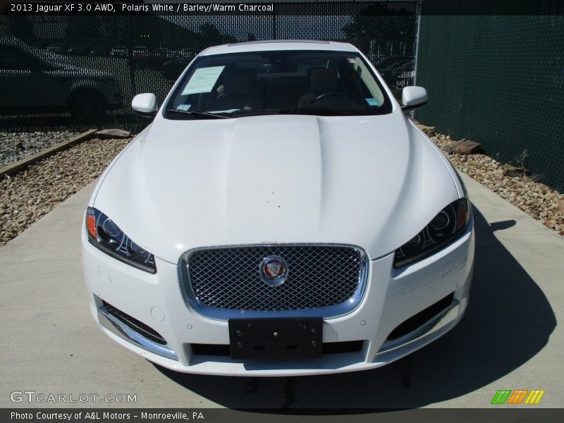 Polaris White / Barley/Warm Charcoal 2013 Jaguar XF 3.0 AWD