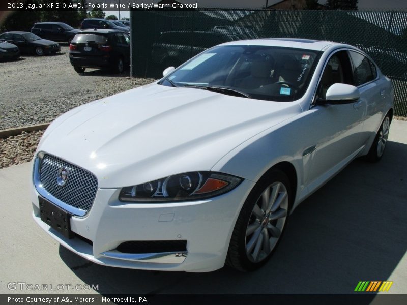 Polaris White / Barley/Warm Charcoal 2013 Jaguar XF 3.0 AWD