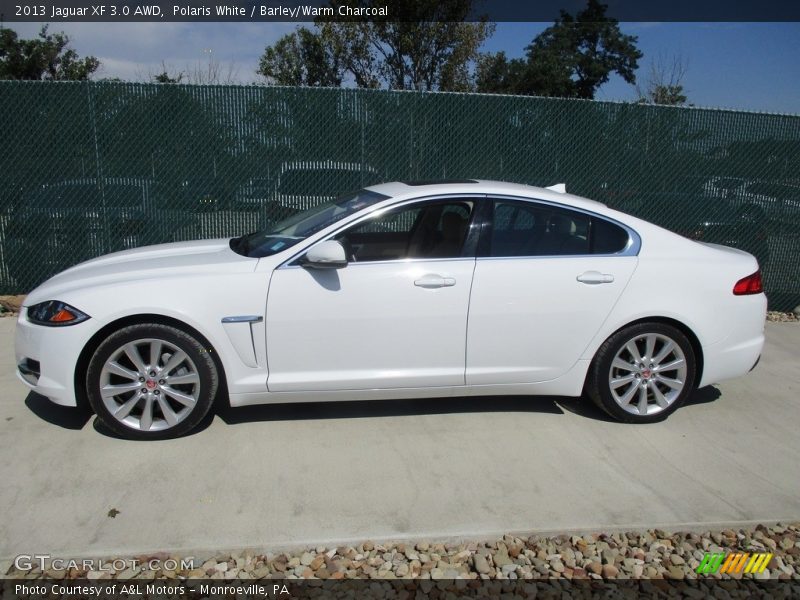 Polaris White / Barley/Warm Charcoal 2013 Jaguar XF 3.0 AWD