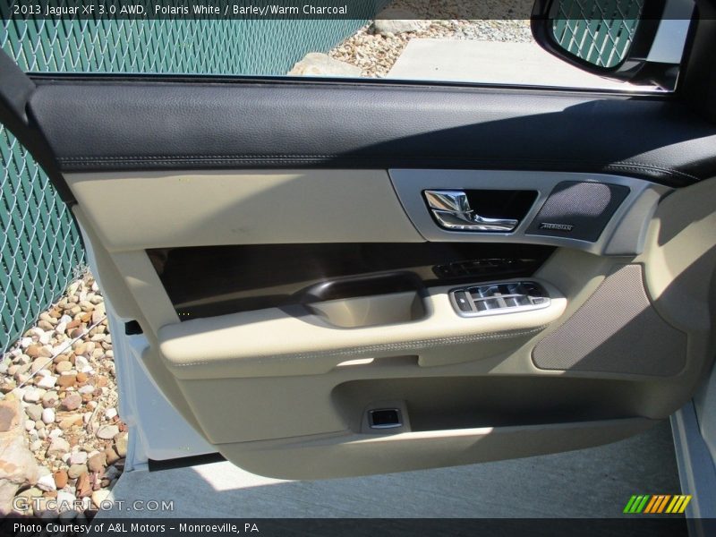 Polaris White / Barley/Warm Charcoal 2013 Jaguar XF 3.0 AWD