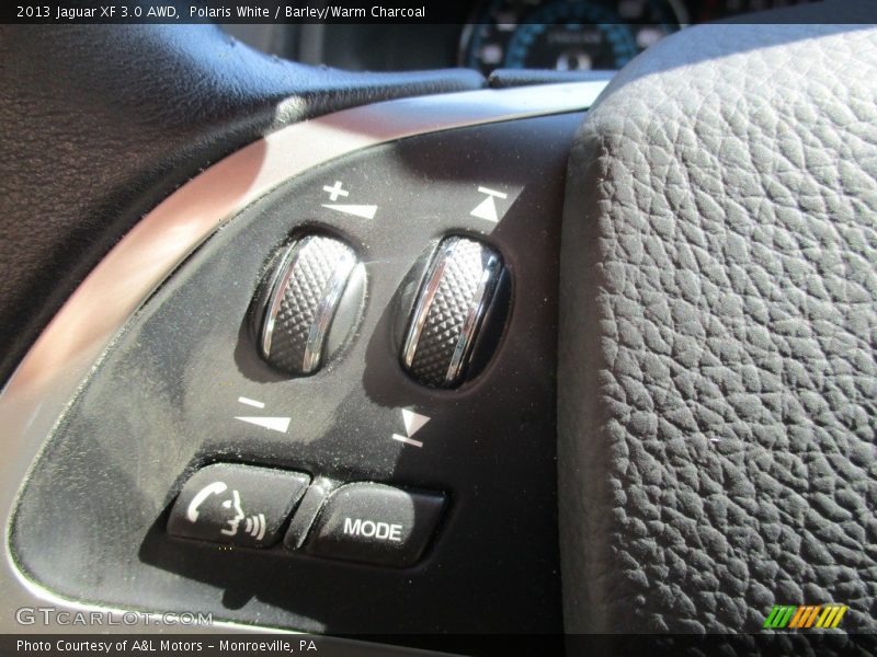 Polaris White / Barley/Warm Charcoal 2013 Jaguar XF 3.0 AWD