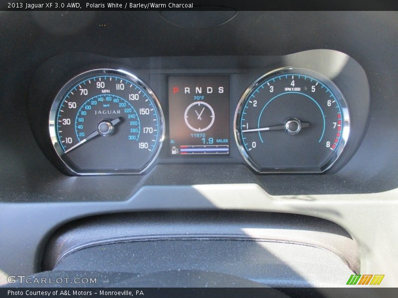 Polaris White / Barley/Warm Charcoal 2013 Jaguar XF 3.0 AWD
