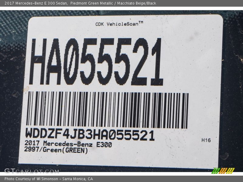 Piedmont Green Metallic / Macchiato Beige/Black 2017 Mercedes-Benz E 300 Sedan