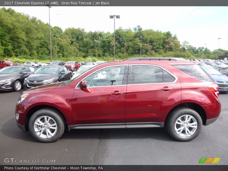 Siren Red Tintcoat / Jet Black 2017 Chevrolet Equinox LT AWD