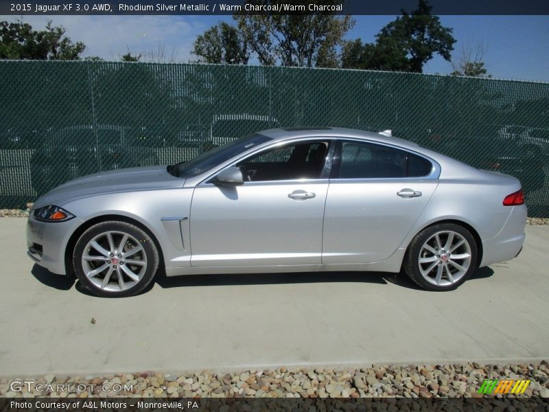 Rhodium Silver Metallic / Warm Charcoal/Warm Charcoal 2015 Jaguar XF 3.0 AWD