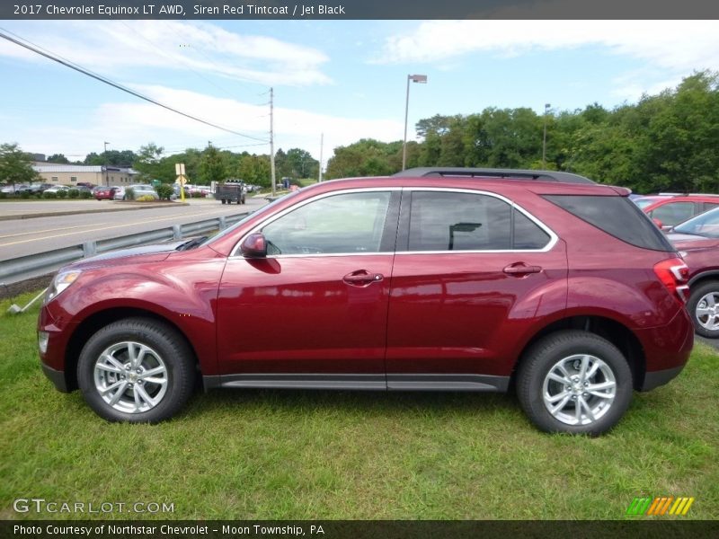 Siren Red Tintcoat / Jet Black 2017 Chevrolet Equinox LT AWD