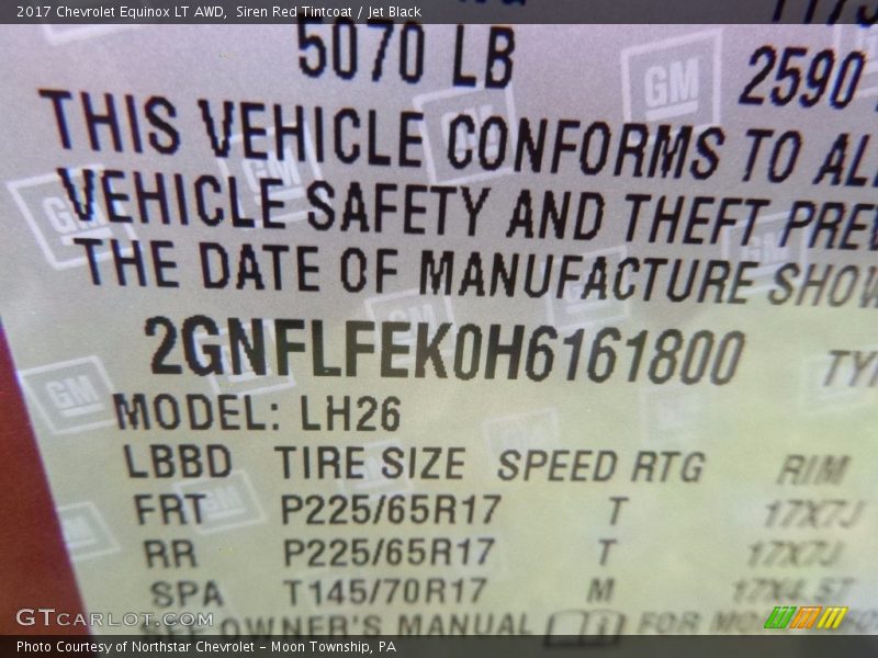 Siren Red Tintcoat / Jet Black 2017 Chevrolet Equinox LT AWD