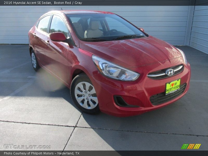Boston Red / Gray 2016 Hyundai Accent SE Sedan