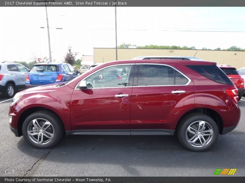 Siren Red Tintcoat / Jet Black 2017 Chevrolet Equinox Premier AWD