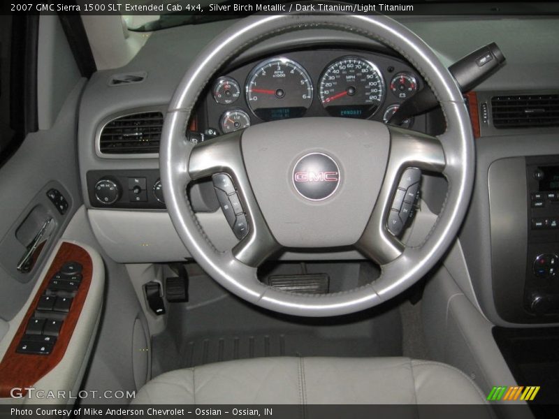 Silver Birch Metallic / Dark Titanium/Light Titanium 2007 GMC Sierra 1500 SLT Extended Cab 4x4
