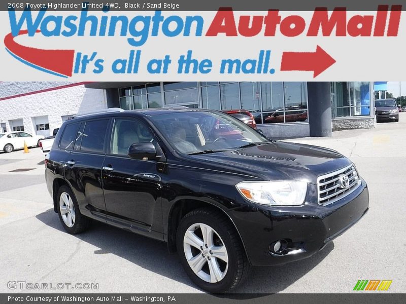 Black / Sand Beige 2008 Toyota Highlander Limited 4WD