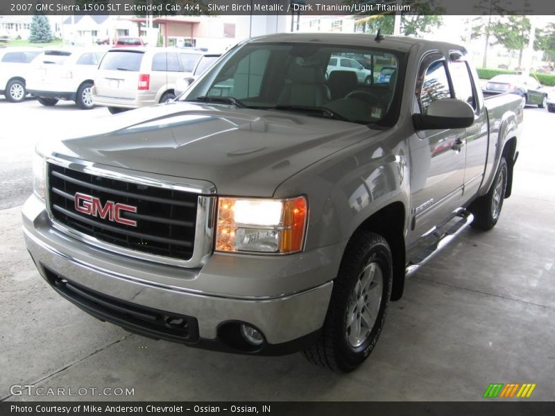 Silver Birch Metallic / Dark Titanium/Light Titanium 2007 GMC Sierra 1500 SLT Extended Cab 4x4