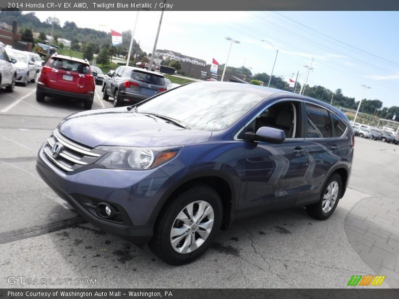 Twilight Blue Metallic / Gray 2014 Honda CR-V EX AWD