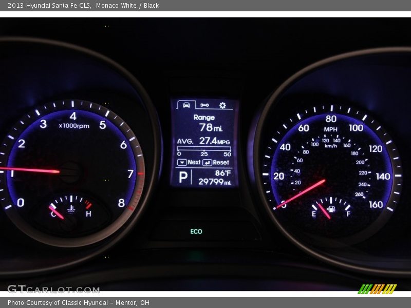 Monaco White / Black 2013 Hyundai Santa Fe GLS