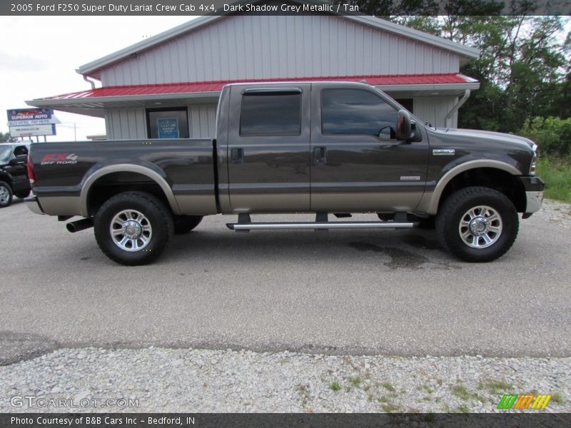 Dark Shadow Grey Metallic / Tan 2005 Ford F250 Super Duty Lariat Crew Cab 4x4