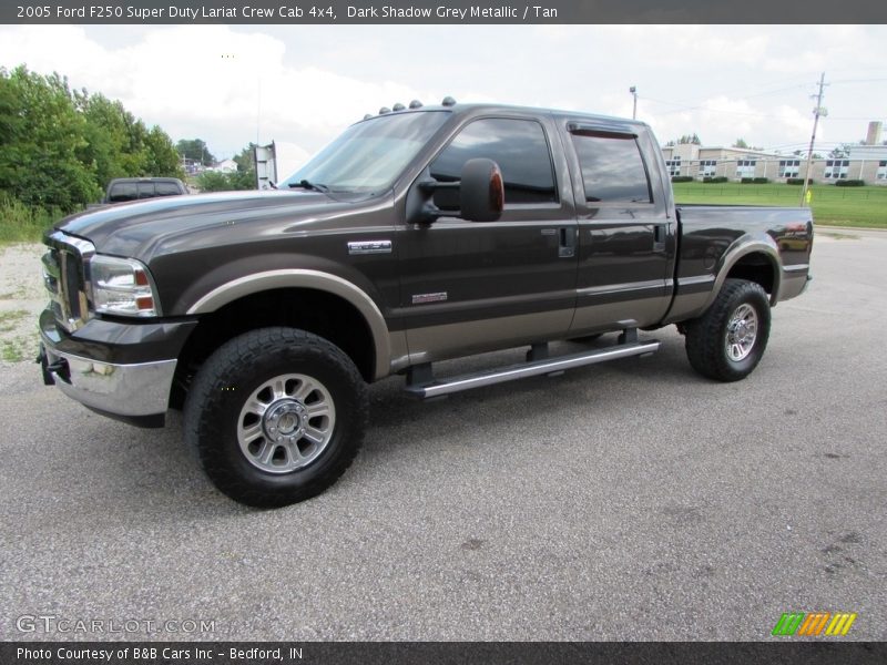 Dark Shadow Grey Metallic / Tan 2005 Ford F250 Super Duty Lariat Crew Cab 4x4
