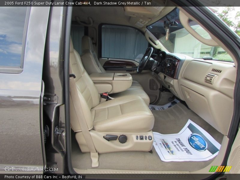 Dark Shadow Grey Metallic / Tan 2005 Ford F250 Super Duty Lariat Crew Cab 4x4