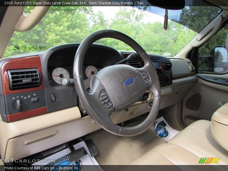 Dark Shadow Grey Metallic / Tan 2005 Ford F250 Super Duty Lariat Crew Cab 4x4