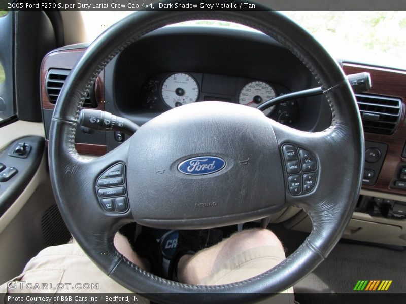 Dark Shadow Grey Metallic / Tan 2005 Ford F250 Super Duty Lariat Crew Cab 4x4