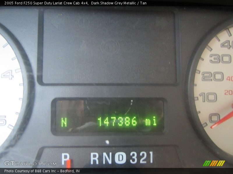 Dark Shadow Grey Metallic / Tan 2005 Ford F250 Super Duty Lariat Crew Cab 4x4