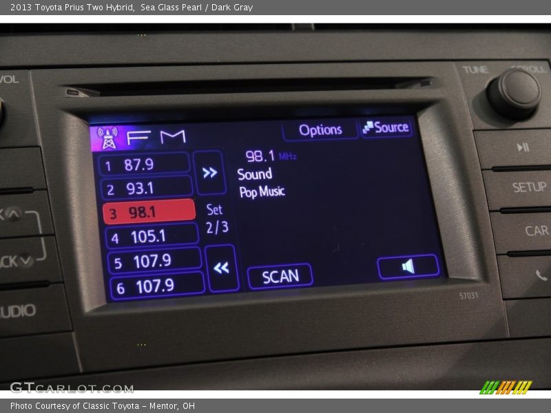 Sea Glass Pearl / Dark Gray 2013 Toyota Prius Two Hybrid